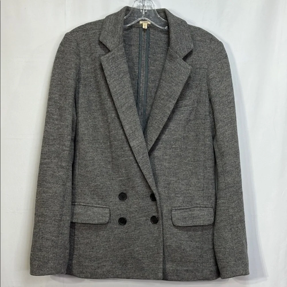 🥽 J. Crew   knit Double-Breasted Blazer grey gray